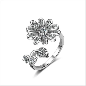 LUKENI Charm Gold Crystal Flower Women Finger Rings Accessories Charm 925 Silver Rings For Girl Lady Wedding Party Jewelry Gift
LUKENI Charm Gold Crystal Flower Women Finger Rings Accessories Charm 925 Silver Rings For Girl Lady Wedding Party Jewelry Gift
