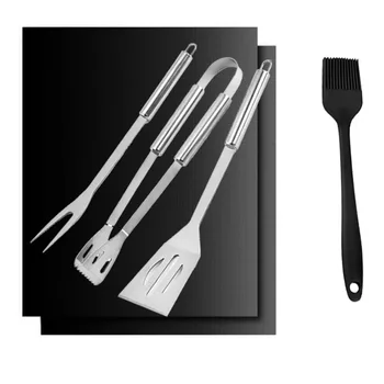 BBQ Grill Tool Accessories Set 3PCS Metal Stainless Steel Tong/Fork/Spatula 2PCS Grill mat 1 Silicone Oil Brush Barbecue Gadgets
BBQ Grill Tool Accessories Set 3PCS Metal Stainless Steel Tong/Fork/Spatula 2PCS Grill mat 1 Silicone Oil Brush Barbecue Gadgets