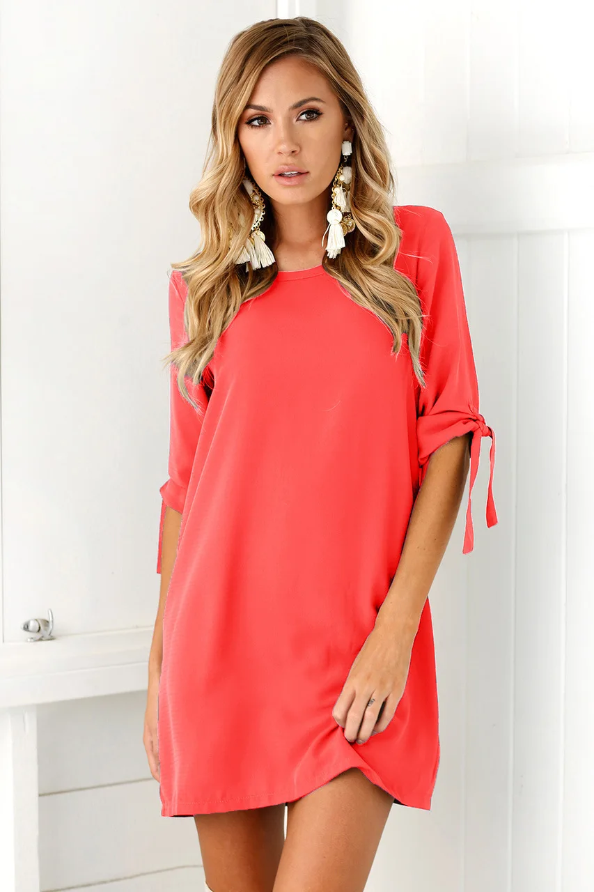 Summer Casual Long Shirt /short Chiffon Dress (Us 8-18W)