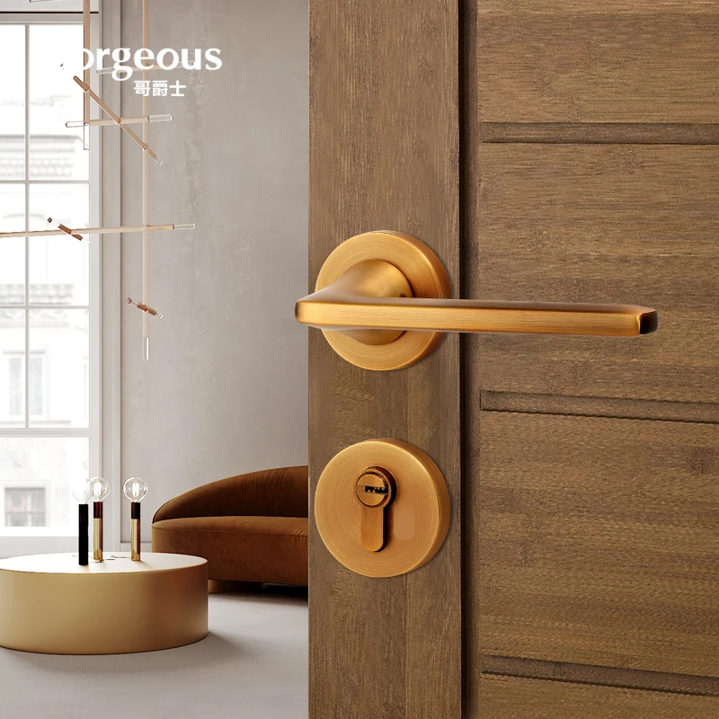 Gorgeous Yellow Bronze Zinc Alloy Door Lock Solid door lock indoor bedroom door lock Silent split door lock Hardware Accessories 
Gorgeous Yellow Bronze Zinc Alloy Door Lock Solid door lock indoor bedroom door lock Silent split door lock Hardware Accessories