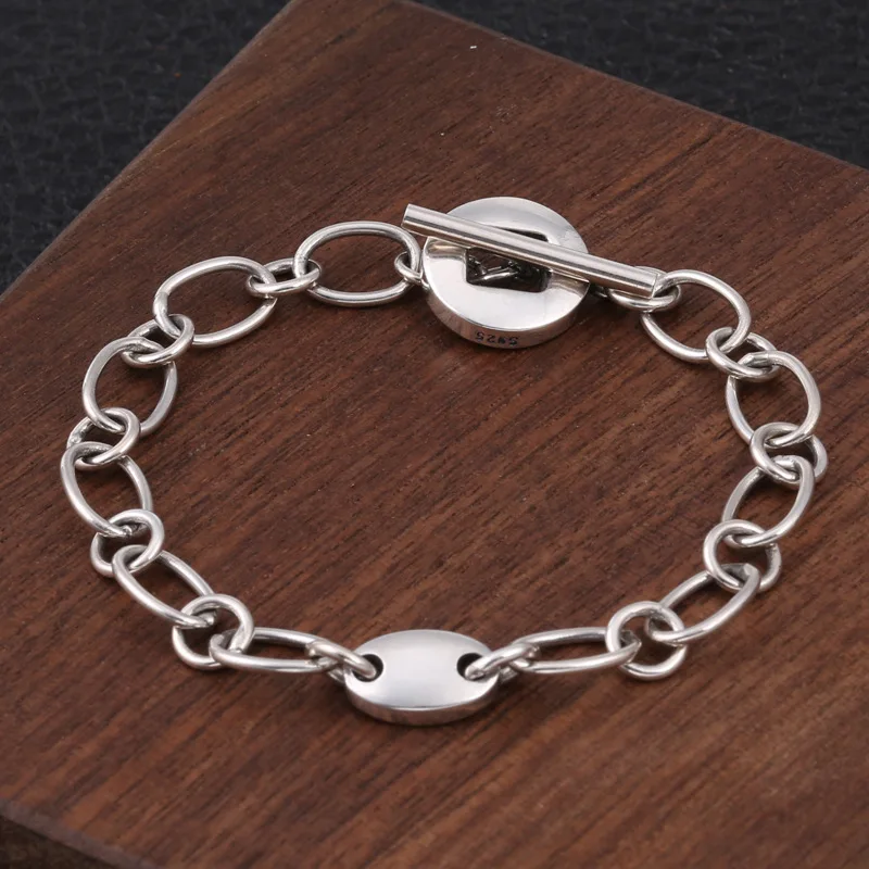 

Manufacturers Wholesale S925 Sterling Silver Jewelry Korean Version Retro Thai Silver Simple Women's Bracelet Gift