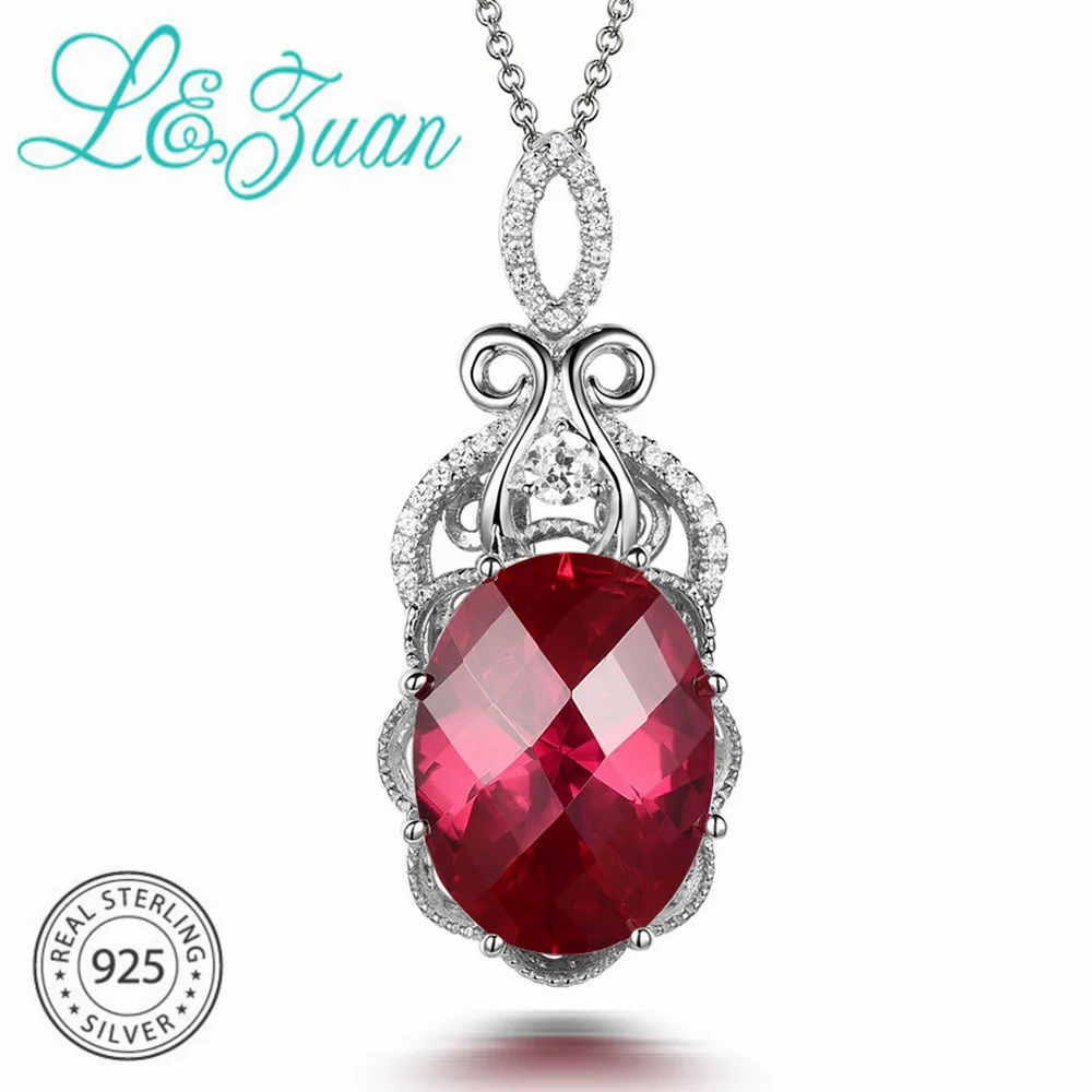 L&zuan Vintage 925 Sterling Silver Necklace With 9.3ct Red Ruby Stone Luxury Pendant Wedding Jewelry For Women Christmas Gifts
L&zuan Vintage 925 Sterling Silver Necklace With 9.3ct Red Ruby Stone Luxury Pendant Wedding Jewelry For Women Christmas Gifts