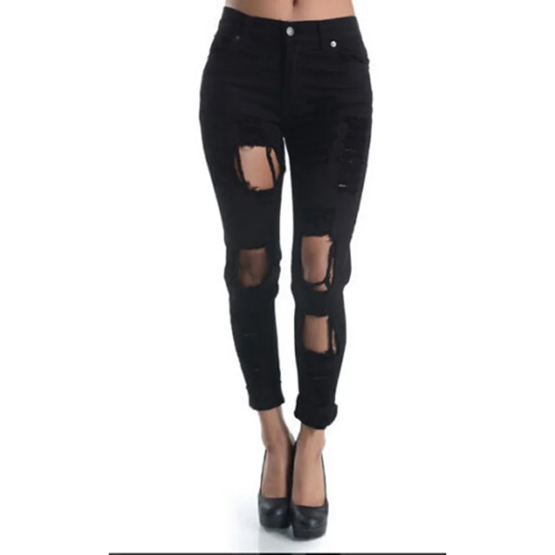2016 New Fashion Womens Skinny Casual Slim Fit Cool Ripped Denim Ladies Cotton Jeans Slim Long Trousers Black/White 
2016 New Fashion Womens Skinny Casual Slim Fit Cool Ripped Denim Ladies Cotton Jeans Slim Long Trousers Black/White