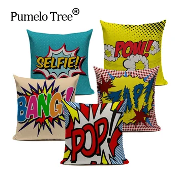 18'' Square Color Graffiti Rock And Roll Style Cushion Covers Letters POP WOW POW BANG Superman Print Pillow Cover Pillowcase
18'' Square Color Graffiti Rock And Roll Style Cushion Covers Letters POP WOW POW BANG Superman Print Pillow Cover Pillowcase