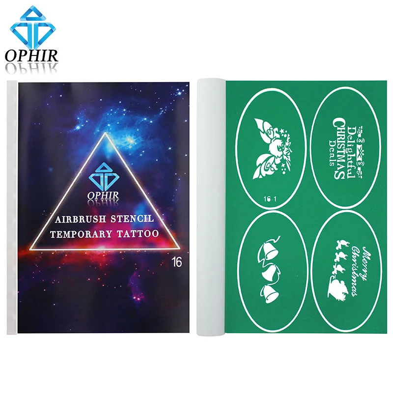 OPHIR 100x шаблон трафареты для аэрографии Рождественская Мерцающая Татуировка