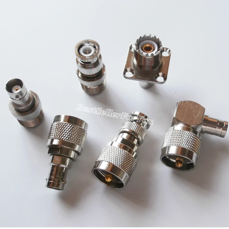 6Pcs/Kit UHF SO239 PL259 Male SL16 PL-259 SO-239 Jack to BNC Q9 Female Plug RF adapter connector
6Pcs/Kit UHF SO239 PL259 Male SL16 PL-259 SO-239 Jack to BNC Q9 Female Plug RF adapter connector