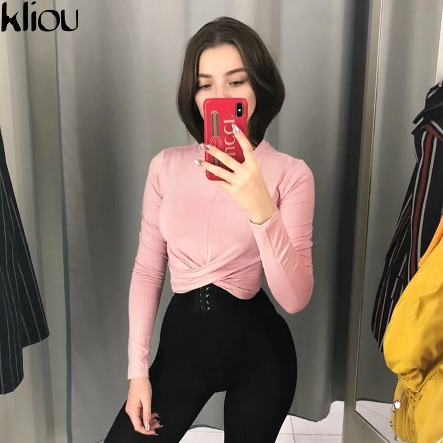 Kliou 2018 solid pink o-neck full sleeve sexy girls crop tops short criss-cross women skinny autumn tops casual sweatshirts
Kliou 2018 solid pink o-neck full sleeve sexy girls crop tops short criss-cross women skinny autumn tops casual sweatshirts