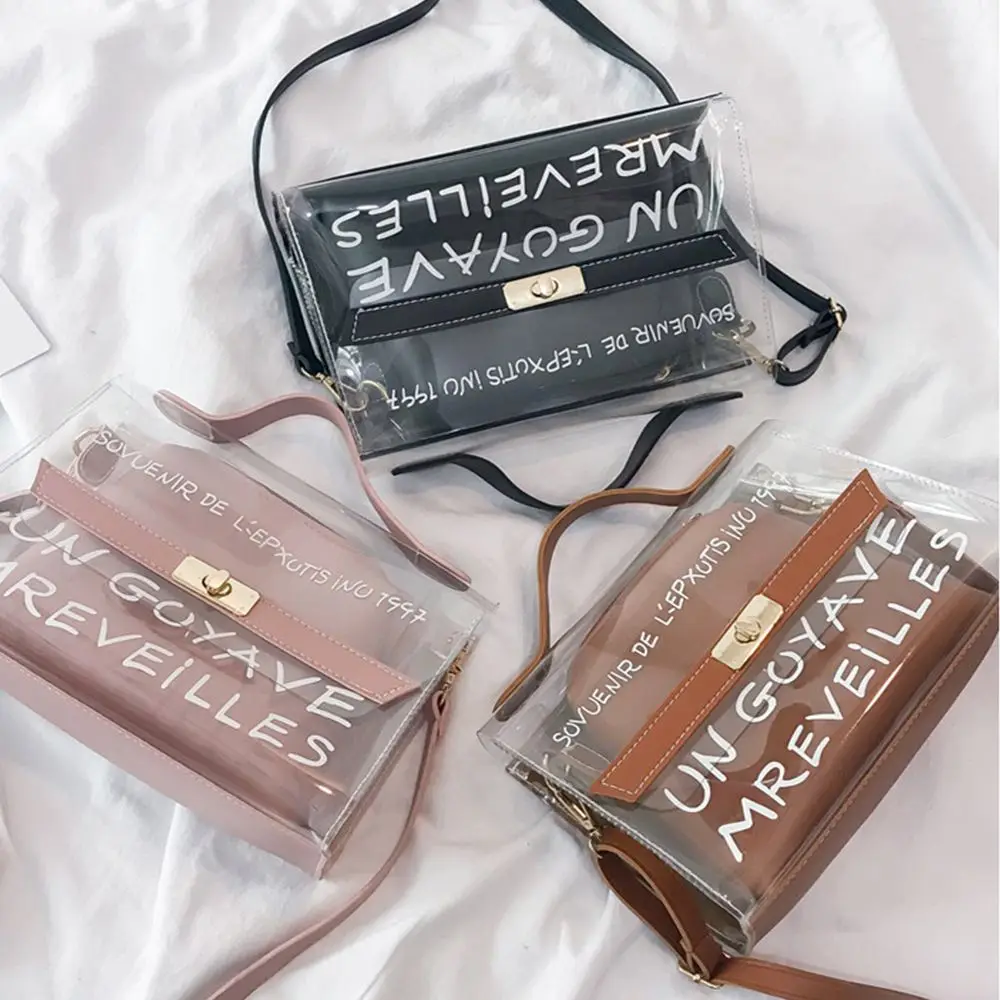 PU Leather Luxury Women Tote Shoulder Bag Transparent Bag Clear PVC Jelly Small Alphabet Female Bag High Quality
PU Leather Luxury Women Tote Shoulder Bag Transparent Bag Clear PVC Jelly Small Alphabet Female Bag High Quality