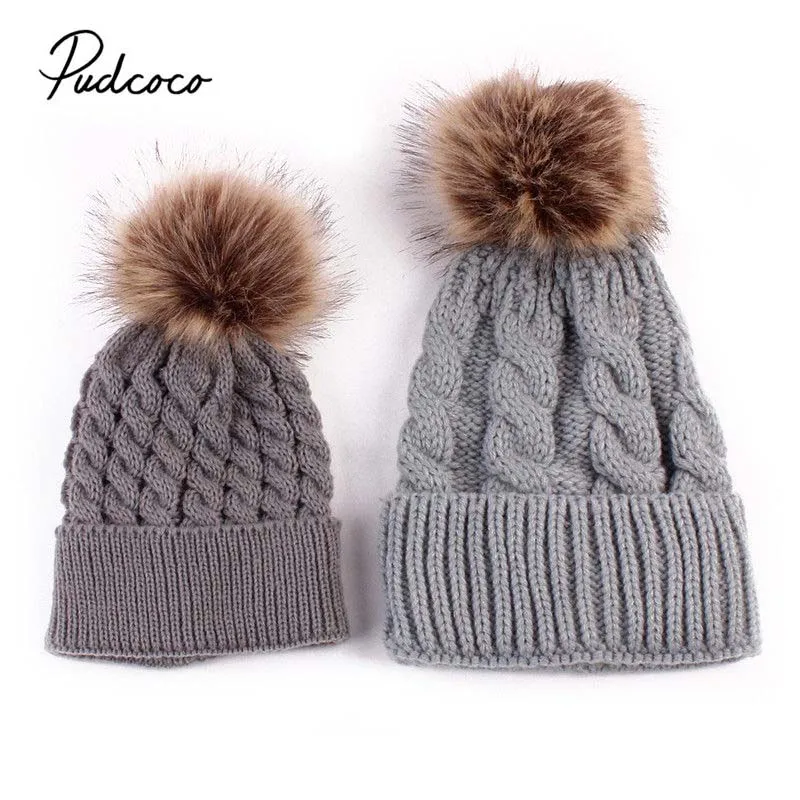 Pudcoco 2018 Mother Baby Hats Women Baby Boy Girls Knitting Pom Bobble Hat Winter Warm Beanie Knitted Matching Cap 5 Colors
Pudcoco 2018 Mother Baby Hats Women Baby Boy Girls Knitting Pom Bobble Hat Winter Warm Beanie Knitted Matching Cap 5 Colors