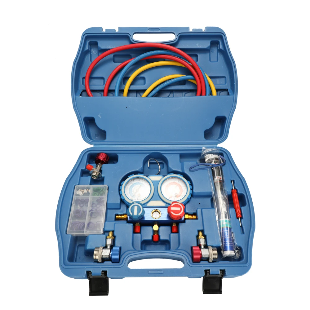Meterk Car Air Conditioning Refrigerant Freon Double Valve Pressure Gauge with Seal Rings Diagnostic Repairing Tool Kit
Meterk Car Air Conditioning Refrigerant Freon Double Valve Pressure Gauge with Seal Rings Diagnostic Repairing Tool Kit