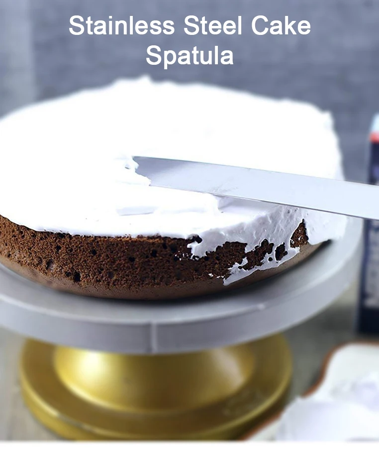 6 8 10 Inch Stainless Steel Cream Spatula Baking Utensils DIY Baking Tool Cake Cream Scraper Kitchen Cake Decoration Tools (1)