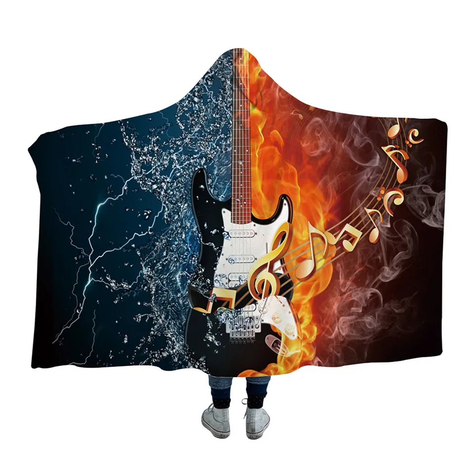 Guitar Hooded Blanket For Adults