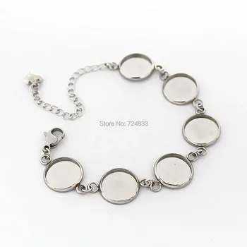 Stainless Steel Bracelet Settings with Round Smooth Bezel Link Chain Resin Cabochons Blank Bracelet Bases Findings DIY Making
Stainless Steel Bracelet Settings with Round Smooth Bezel Link Chain Resin Cabochons Blank Bracelet Bases Findings DIY Making