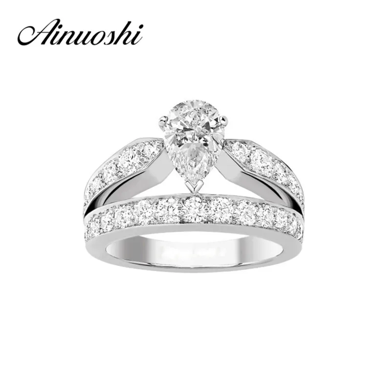 AINOUSHI Pear Cut NSCD SONA Engagement Wedding Ring For Women 925 Sterling Silver Wedding Bridal Ring
AINOUSHI Pear Cut NSCD SONA Engagement Wedding Ring For Women 925 Sterling Silver Wedding Bridal Ring
