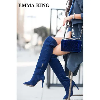 EMMA KING 2018 New Suede Pointed Toe Cowboy Boots For Women Knee High Boots Side Zipper High Heels Botas Mujer Dress Long Boots
EMMA KING 2018 New Suede Pointed Toe Cowboy Boots For Women Knee High Boots Side Zipper High Heels Botas Mujer Dress Long Boots