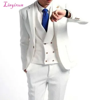 Linyixun 2017 White Groom Tuxedos Men's Wedding Prom Suits Blazer With Pants (Jacket+Pants+Vest)Costume Made Plus Size Terno
Linyixun 2017 White Groom Tuxedos Men's Wedding Prom Suits Blazer With Pants (Jacket+Pants+Vest)Costume Made Plus Size Terno