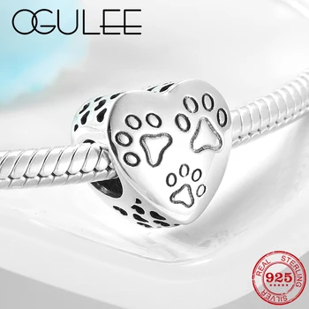 New Arrivals Charm 925 Sterling Silver Footprint of love Dog paw print Heart Beads Jewelry making Fit Original Pandora Bracelet
New Arrivals Charm 925 Sterling Silver Footprint of love Dog paw print Heart Beads Jewelry making Fit Original Pandora Bracelet