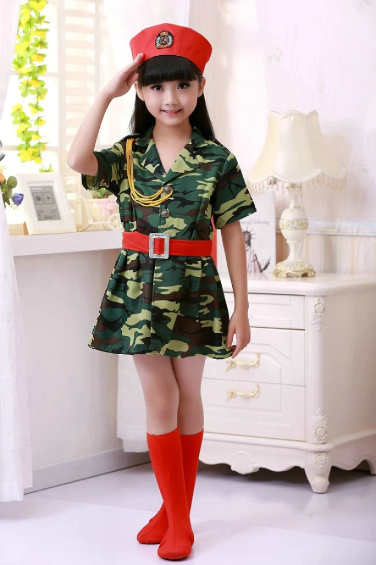 Children Wear Costumes camouflage Uniforms Dance Chorus Primary School Kindergarten Small Performance Clothing | Тематическая