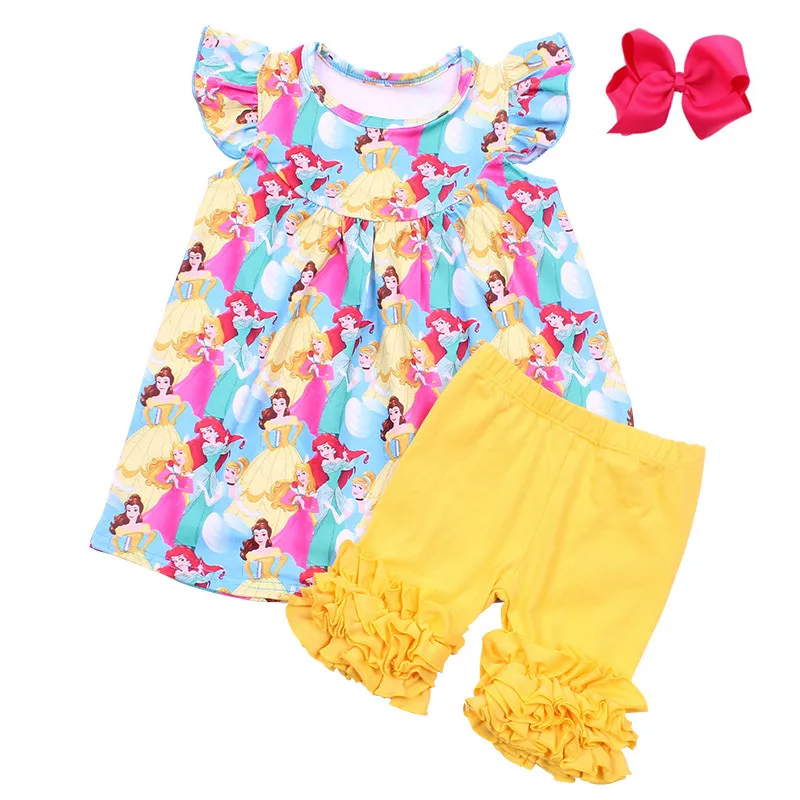 Boutique girls clothings milk silk dress set for children girls princess printed party frock and shorts outfits with Accessories
Boutique girls clothings milk silk dress set for children girls princess printed party frock and shorts outfits with Accessories