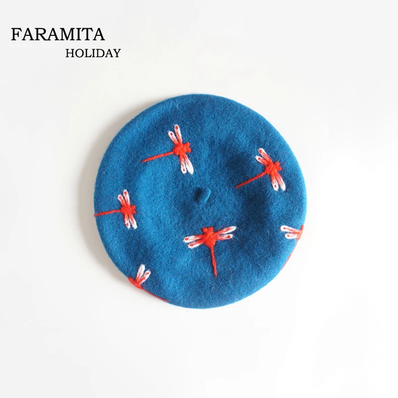 Faramita Holiday Brand Design Hand-made Winter Women Girls Berets Wool Felt Manual Dragonfly Cute Beret Hats Blue Caps Round
Faramita Holiday Brand Design Hand-made Winter Women Girls Berets Wool Felt Manual Dragonfly Cute Beret Hats Blue Caps Round