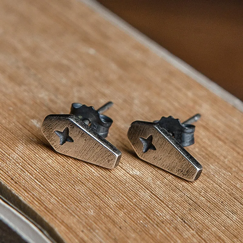 Dark Dream 925 Sterling Silver Coffin Death Cross Gothic Stud Earrings Jewelry Unisex Mens Womens Free Shipping
Dark Dream 925 Sterling Silver Coffin Death Cross Gothic Stud Earrings Jewelry Unisex Mens Womens Free Shipping
