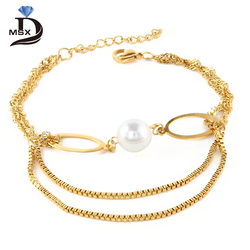 Trendy Pearl Bracelets Bangle for Woman Man Gold Plating Stainless Steel Chain Bracelet multi-layers Wristband Wedding Jewelry
Trendy Pearl Bracelets Bangle for Woman Man Gold Plating Stainless Steel Chain Bracelet multi-layers Wristband Wedding Jewelry