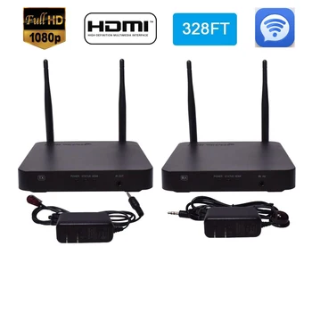 100M/328FT Wireless HDMI Extender 2.4GHz/5GHz HD 1080P for HDTV WiFi HDMI Sender Transmitter Receiver Support HDCP1.4
100M/328FT Wireless HDMI Extender 2.4GHz/5GHz HD 1080P for HDTV WiFi HDMI Sender Transmitter Receiver Support HDCP1.4