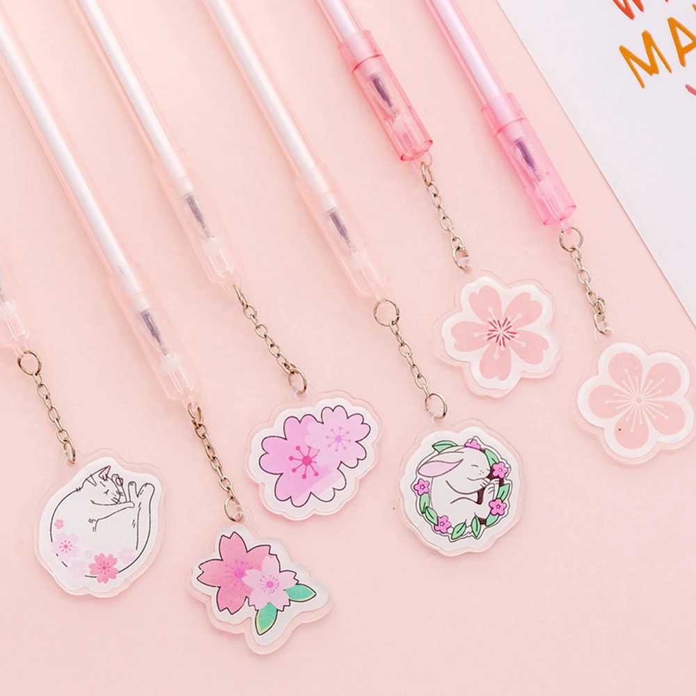 4Pcs/lot Cute Cherry Blossom Rabbit Pendant Gel Pen 0.5mm Black Ink Neutral Pens Stationery School Office Writing Supply Gift
4Pcs/lot Cute Cherry Blossom Rabbit Pendant Gel Pen 0.5mm Black Ink Neutral Pens Stationery School Office Writing Supply Gift