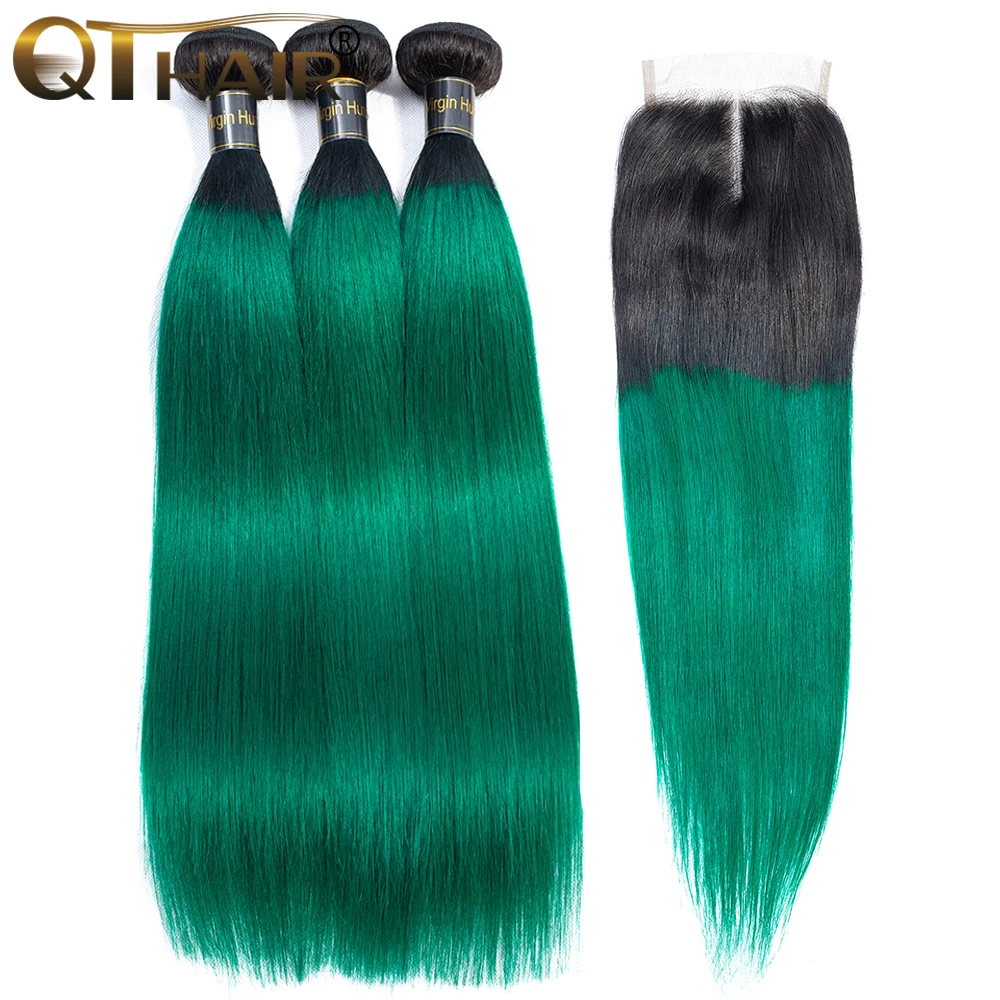 QT Pre-Colored Ombre Bundles With Closure 3 Bundles With Closure T1B/ Green Dark Roots Turquoise Silk Straight Human Hair
QT Pre-Colored Ombre Bundles With Closure 3 Bundles With Closure T1B/ Green Dark Roots Turquoise Silk Straight Human Hair