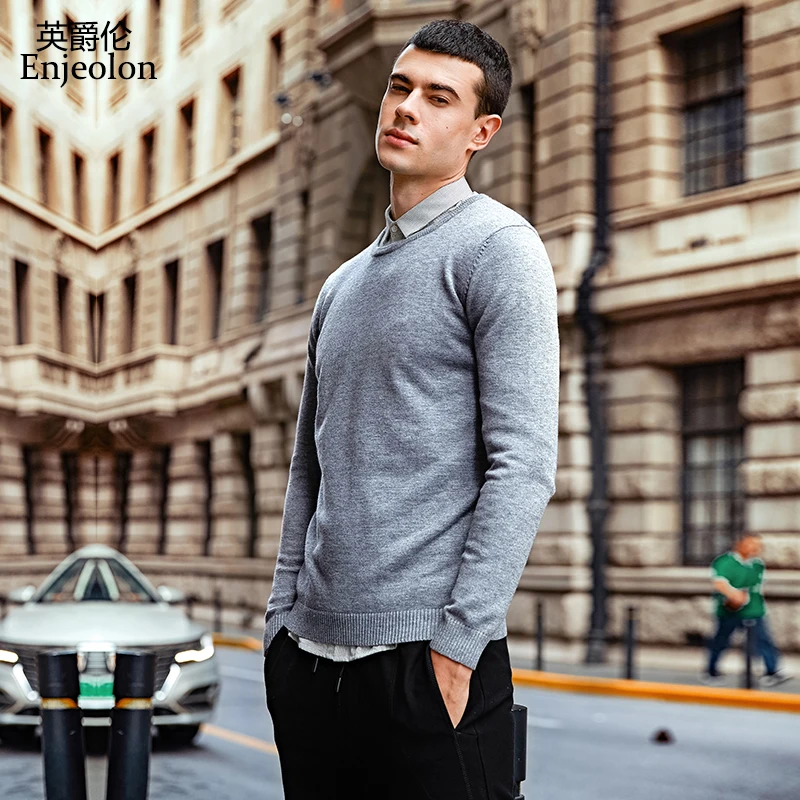 Enjeolon brand winter knitted pullover Sweaters man o neck S 3XL sweater wool men 5 color casual warm pullover Sweater MY3425 Enjeolon brand winter knitted pullover Sweaters man o neck S 3XL sweater wool men 5 color casual warm pullover Sweater MY3425