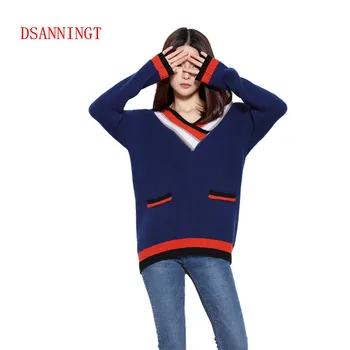 Women Sweaters And Pullovers Long Sleeve Knitted V-Neck Pullover Sweater Women Winter Knitwear Patchwork Loose Cashmere Sweater
Women Sweaters And Pullovers Long Sleeve Knitted V-Neck Pullover Sweater Women Winter Knitwear Patchwork Loose Cashmere Sweater