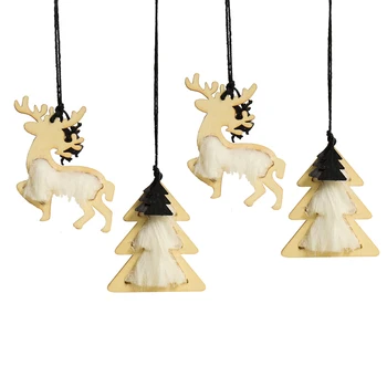 Wooden Craft Christmas Tree Ornaments pendant Rustic Hangings Wood Reindeer and Christmas Tree for Party 4 Pieces 
Wooden Craft Christmas Tree Ornaments pendant Rustic Hangings Wood Reindeer and Christmas Tree for Party 4 Pieces