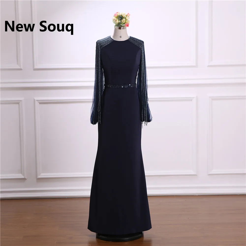 Dark Navy Satin Evening Dresses With Beading Long Sleeves Mermaid Evening Gowns Mother Of The Bride Dress Vestido De Fiesta
Dark Navy Satin Evening Dresses With Beading Long Sleeves Mermaid Evening Gowns Mother Of The Bride Dress Vestido De Fiesta