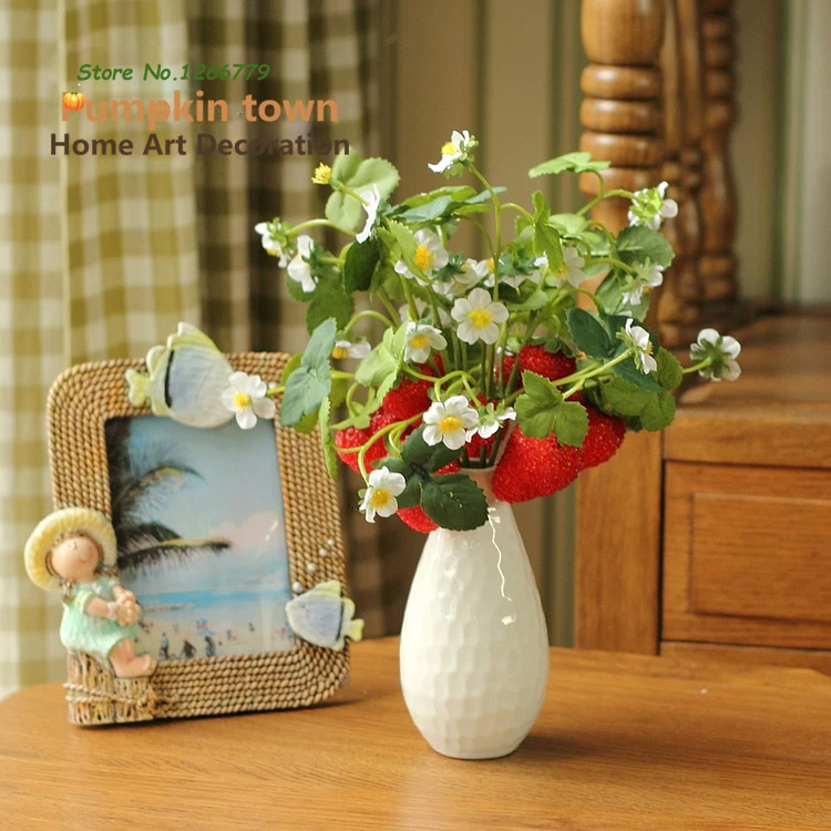 NEW Rustic style high quality simulation strawberry Flower branch,artificial plant fruit,green leaf strawberry artificial flower
NEW Rustic style high quality simulation strawberry Flower branch,artificial plant fruit,green leaf strawberry artificial flower