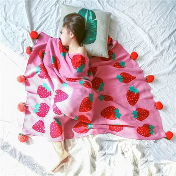 Dropshipping Plaids Strawberry Knitted tassel Ball Blanket Throw Blanket Northern Europe Sofa Knitted Blanket 100*120cm
Dropshipping Plaids Strawberry Knitted tassel Ball Blanket Throw Blanket Northern Europe Sofa Knitted Blanket 100*120cm