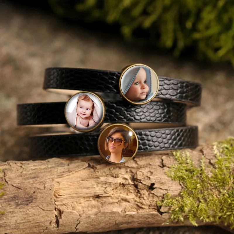 Personalized Custom Photo Leather Bangle Bracelet Photo of Your Baby Child Mom Dad Grandparent Loved One Gift for Family Member
Personalized Custom Photo Leather Bangle Bracelet Photo of Your Baby Child Mom Dad Grandparent Loved One Gift for Family Member
