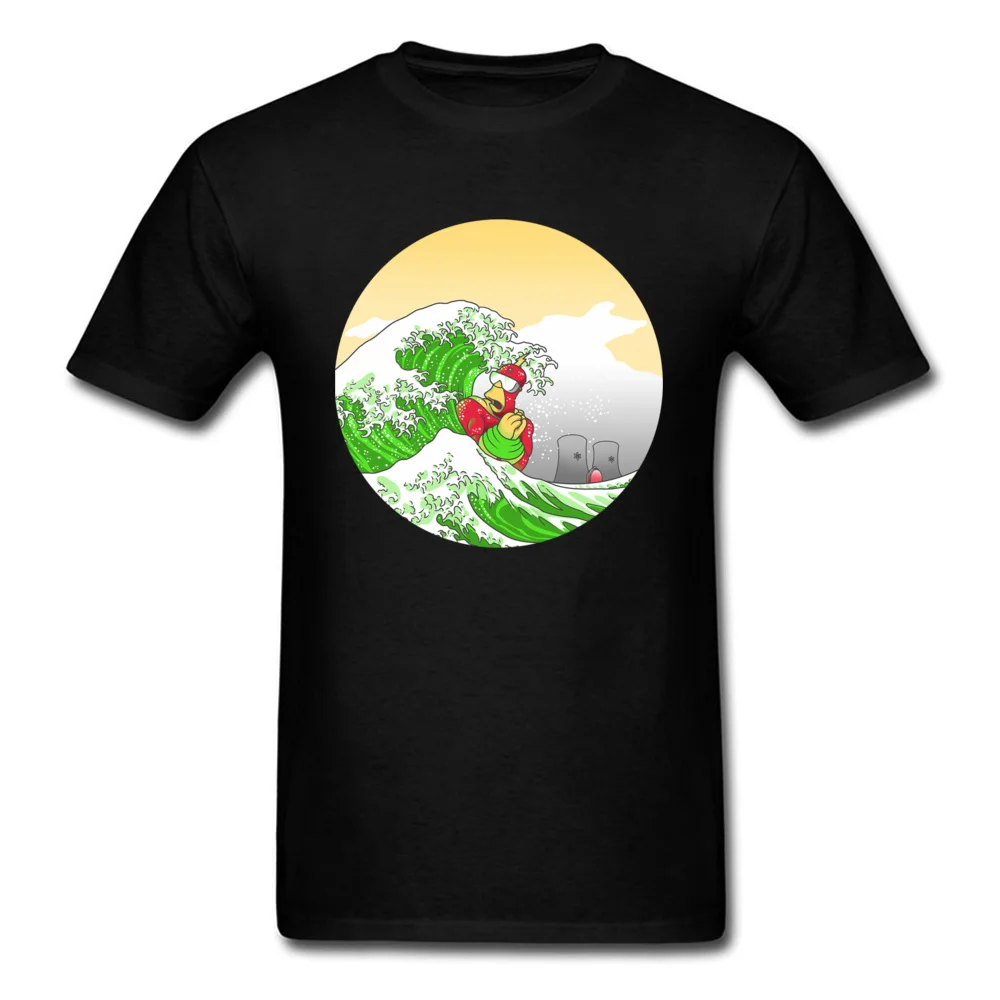 

Lasting Charm Homer Radioactive Wave Sports T-shirt Men T Shirts Black Comic Surfer Tshirt