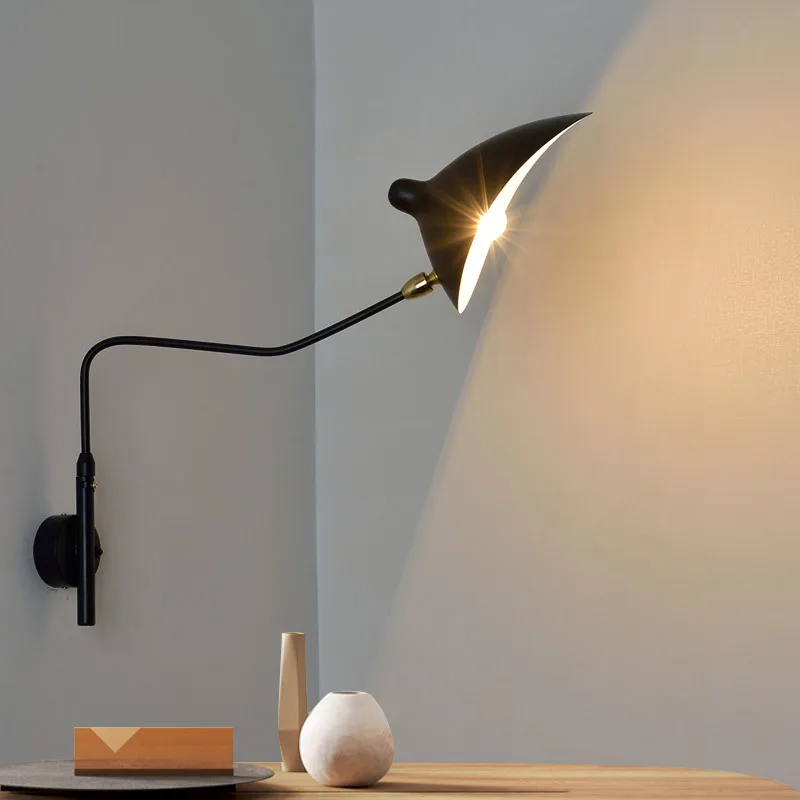 Retro Iron Long Arm Bedside Wall Lamps Rotating Living Room Wall Light Study Reading Lamp Duck-billed Shape Loft Wall Sconce
Retro Iron Long Arm Bedside Wall Lamps Rotating Living Room Wall Light Study Reading Lamp Duck-billed Shape Loft Wall Sconce