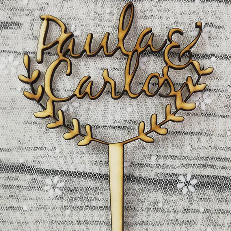 Custom Wedding Cake Topper, Personalized Name Cake Topper, Wood Rustic Cake Topper with Leaf
Custom Wedding Cake Topper, Personalized Name Cake Topper, Wood Rustic Cake Topper with Leaf