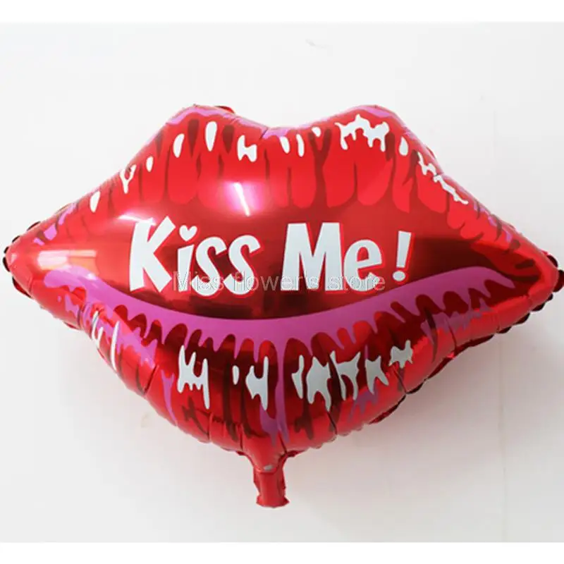 1 шт. надписью Kiss Me (Поцелуй меня) цвета в виде красных губ гелиевый воздушный шар