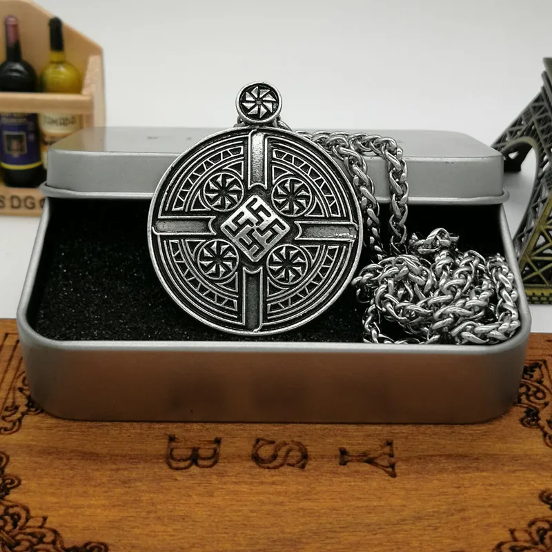 Ethnic Slavic Fren Flower Kolovrat Amulet Pendant Necklace Men Women Jewelry Drop Shipping
Ethnic Slavic Fren Flower Kolovrat Amulet Pendant Necklace Men Women Jewelry Drop Shipping