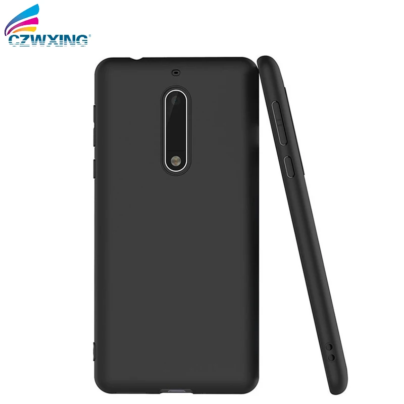 

Original Czwxing For Nokia 5 Case Nokia 5 Case Soft Silicone Back Cover Phone Case For Nokia5 TA-1053 TA-1024 5.2 inch Black