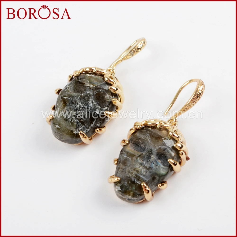BOROSA New Design 3Pairs Gold Color Skull Shape Natural Labradorite Stone Claw Earrings Gems Dangle/Drop Earrings Jewelry WX954
BOROSA New Design 3Pairs Gold Color Skull Shape Natural Labradorite Stone Claw Earrings Gems Dangle/Drop Earrings Jewelry WX954