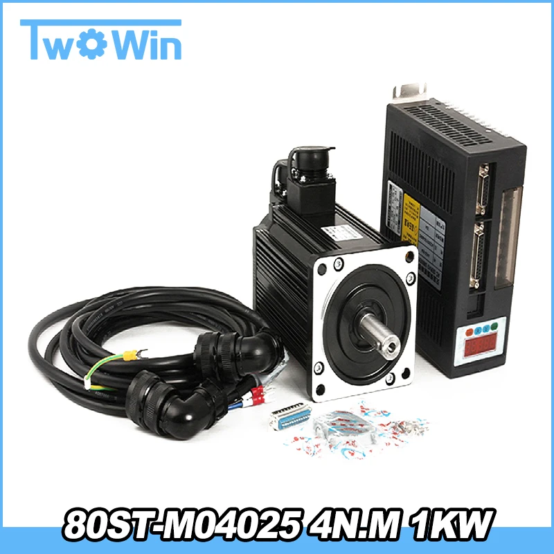 80ST-M04025 4N.M 1KW 2500RPM AC Servo Motor Driver CNC Matched Servo Motor 1 Set Servo System Kit High Quality
80ST-M04025 4N.M 1KW 2500RPM AC Servo Motor Driver CNC Matched Servo Motor 1 Set Servo System Kit High Quality