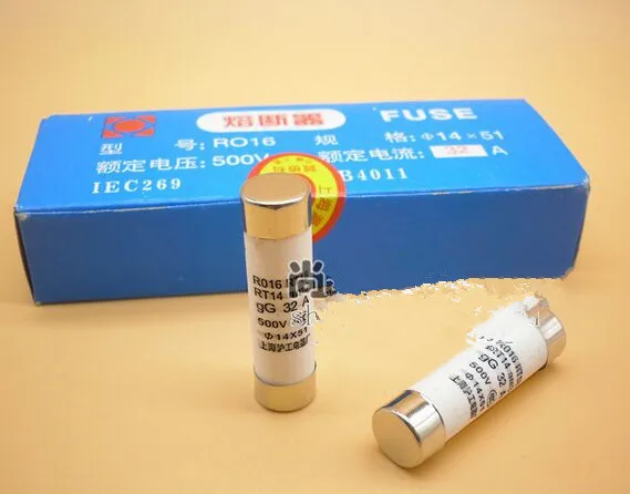 RO16 63A FUSE 14*51 MM 380V RT18 Ceramic fuse Glass 20 pcs/lot R016,new and original
RO16 63A FUSE 14*51 MM 380V RT18 Ceramic fuse Glass 20 pcs/lot R016,new and original
