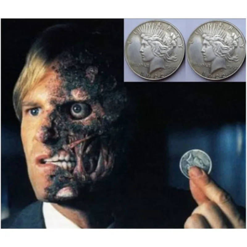 Movie Batman Two Face Prop Trick Coin Harvey Dent cosplay Dark Knight Joker props
Movie Batman Two Face Prop Trick Coin Harvey Dent cosplay Dark Knight Joker props