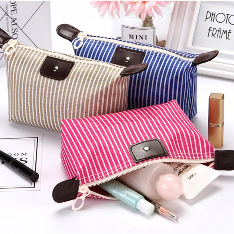 Women Cosmetic Bag Handbag Purses Striped Cases pouchs Clutch Travel Zipper Pouch Make Up Bags Waterproof Toiletry Bag Organizer
Women Cosmetic Bag Handbag Purses Striped Cases pouchs Clutch Travel Zipper Pouch Make Up Bags Waterproof Toiletry Bag Organizer