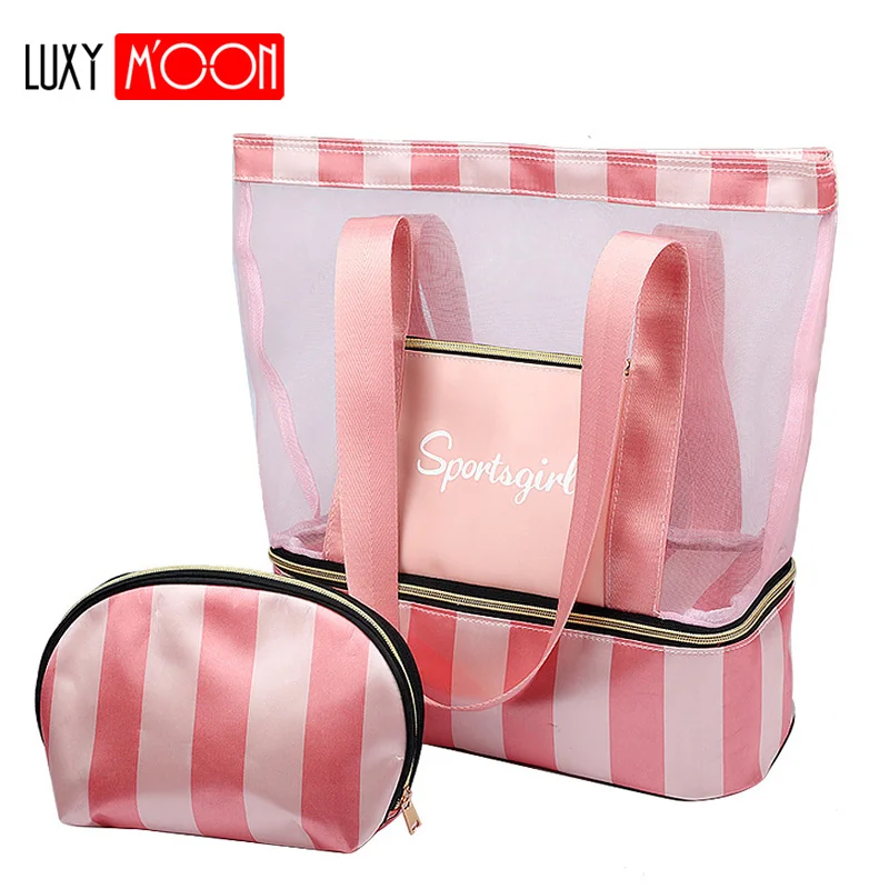 Summer Women Beach Bag Swimming Pool Mesh Shoulder Bags Travel Luggage Organizer Wet Dry Separation Handbag Female Tote XA0K
Summer Women Beach Bag Swimming Pool Mesh Shoulder Bags Travel Luggage Organizer Wet Dry Separation Handbag Female Tote XA0K
