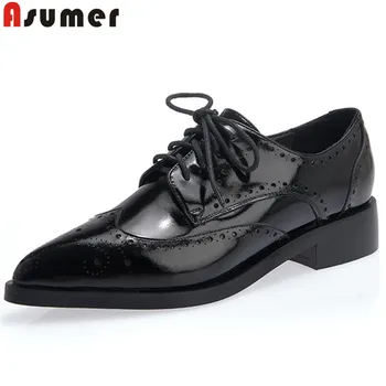 ASUMER 2020 fashion new shoes woman pointed toe lace up genuine leather shoes square heel classic ladies low heels shoes
ASUMER 2020 fashion new shoes woman pointed toe lace up genuine leather shoes square heel classic ladies low heels shoes
