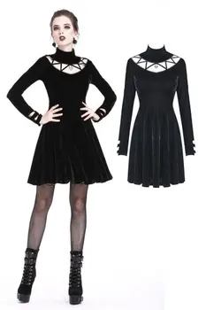 Darkinlove Women's Velour Black Gothic Dress Fashion Neck Hollow Out Sexy Party Dress Women Steampunk Retro Dress
Darkinlove Women's Velour Black Gothic Dress Fashion Neck Hollow Out Sexy Party Dress Women Steampunk Retro Dress